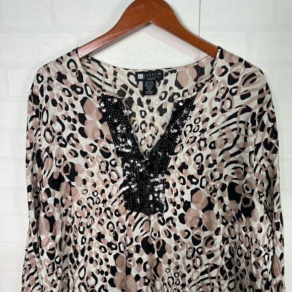 Carole Little Womens Tunic Top Size 2X Linen Blend - Picture 2 of 11